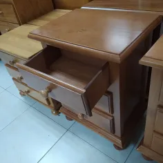 Mesita 3 cajones miel cerezo provenzal 2