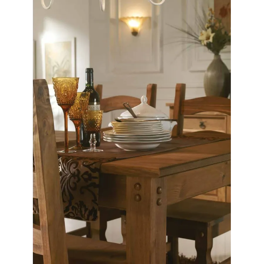 Comedor completo rústico miel cera
