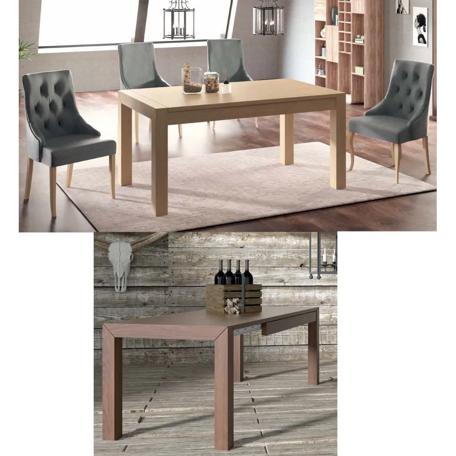 MESA COMEDOR EXTENSIBLE CARRO EN MADERA
