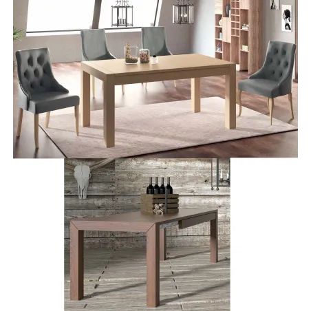 MESA COMEDOR EXTENSIBLE CARRO EN MADERA