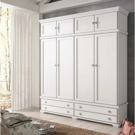 Armario Maya con altillo diseño clásico contemporáneo madera maciza