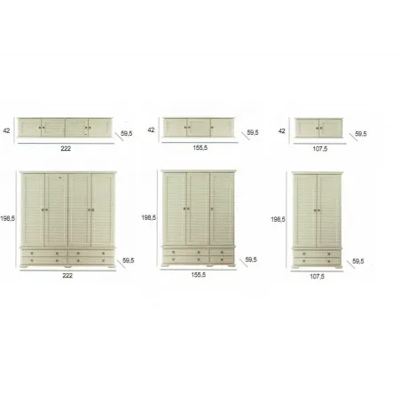 Armario Maya con altillo diseño clásico contemporáneo madera maciza