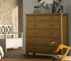 COMODA RUSTICA 6 CAJONES MADERA MACIZA