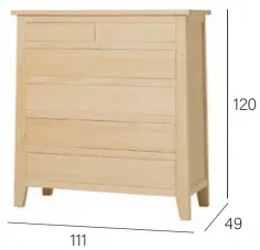 COMODA RUSTICA 6 CAJONES MADERA MACIZA 2