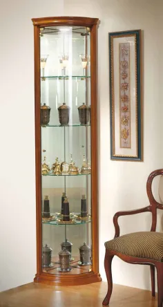 Vitrina esquina un cajón madera cerezo ancho 64