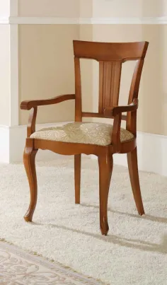 Silla con brazos neoclásica tapizada