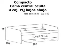 CAMA COMPACTA altura 72cm. 2