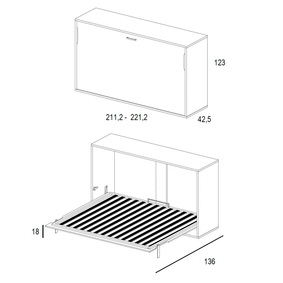Cama abatible 105 WT sencilla