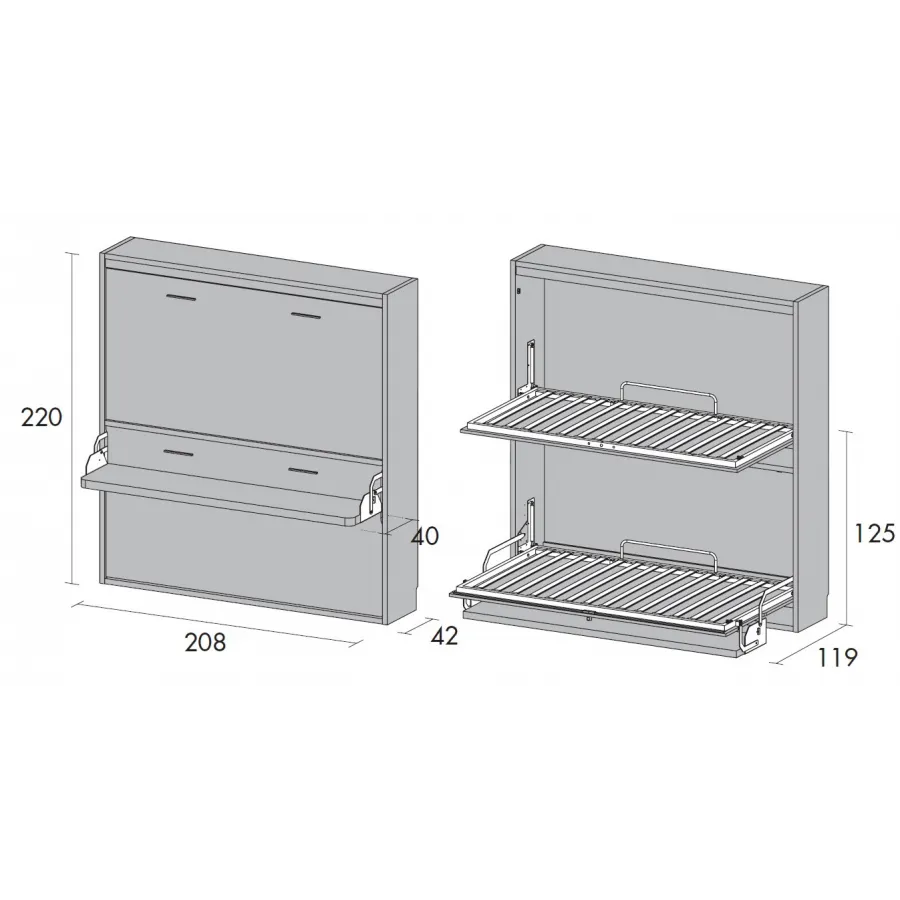 Litera abatible con escritorio en Mueblesguadalhorce.es