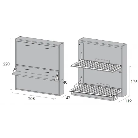 Litera abatible con escritorio en Mueblesguadalhorce.es