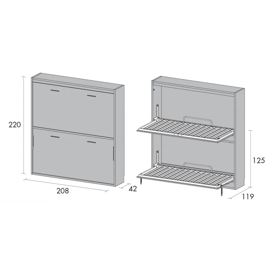 Litera abatible con escritorio en Mueblesguadalhorce.es