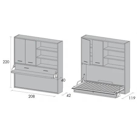 Cama abatible con escritorio y armario en MuebleDescanso El Viso Málaga