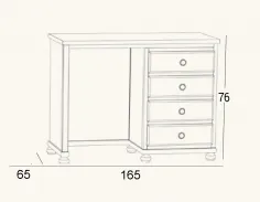 Mesa de estudio de madera maciza 2
