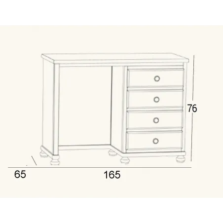 Mesa de estudio de madera maciza