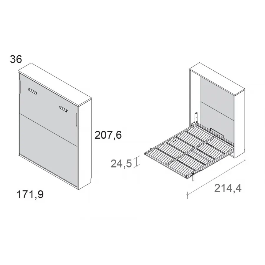 Cama 150 vertical apertura asistida f36