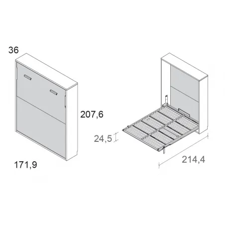 Cama 150 vertical apertura asistida f36