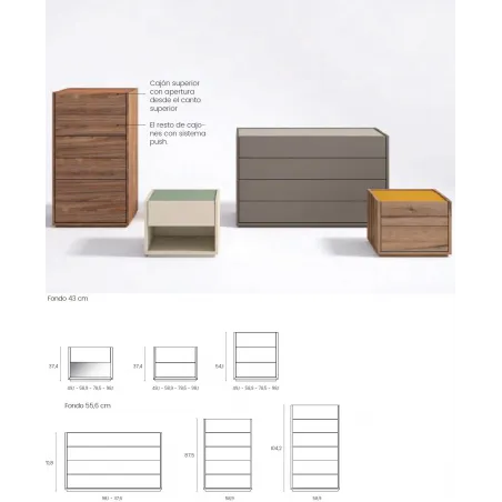 Composición con armarios tapizada