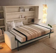 Cama abatible horizontal con sofá f43 2