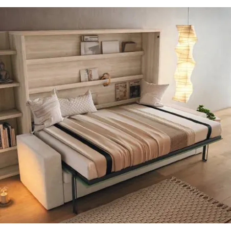 Cama abatible horizontal con sofá f43