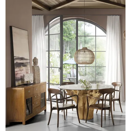 BUFET FLASH 3+4 CAJONES 2 PUERTAS en madera mindi