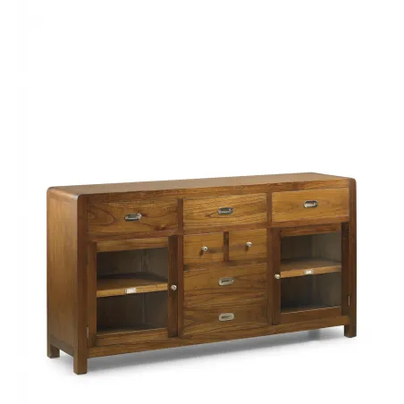 BUFET FLASH 3+4 CAJONES 2 PUERTAS en madera mindi