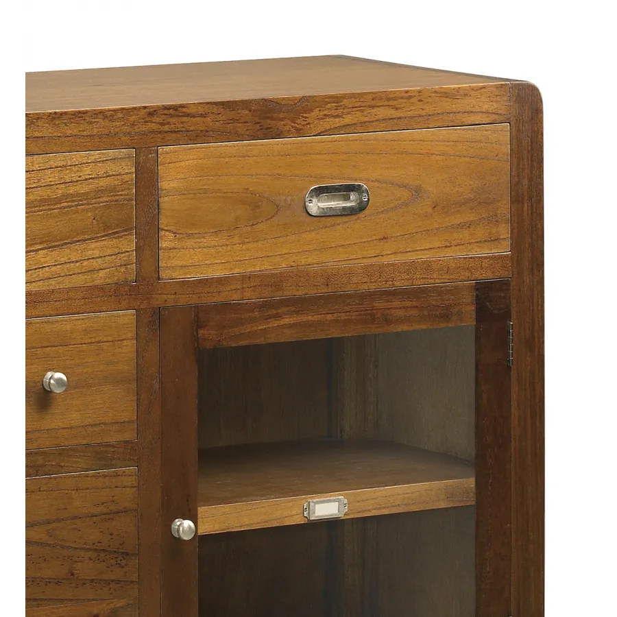 BUFET FLASH 3+4 CAJONES 2 PUERTAS en madera mindi