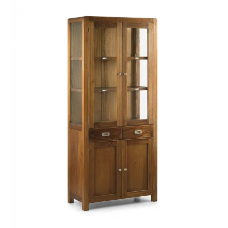 VITRINA FLASH 2 CAJONES 2+2 PUERTAS 2 ESTANTES en madera mindi