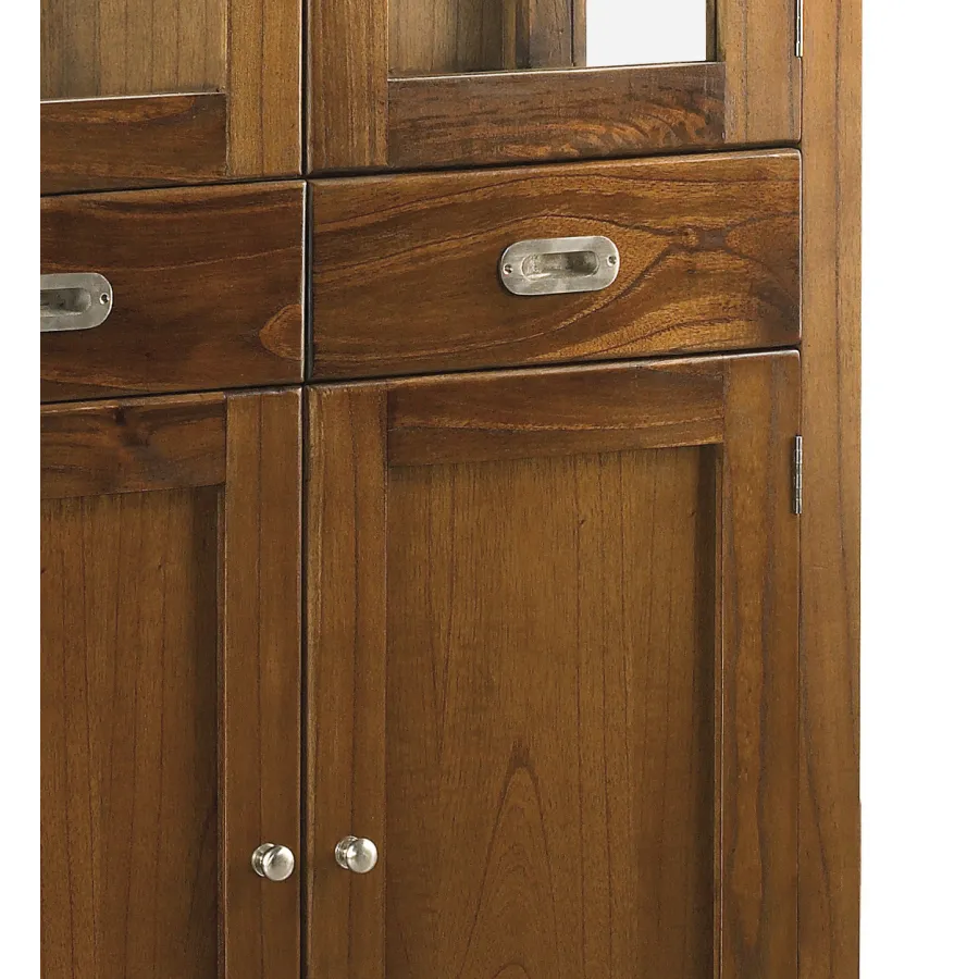 VITRINA FLASH 2 CAJONES 2+2 PUERTAS 2 ESTANTES en madera mindi