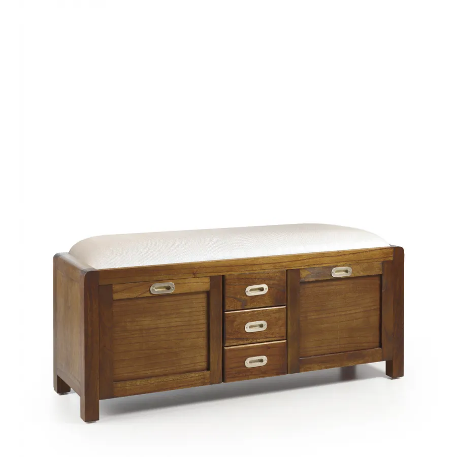 ZAPATERO FLASH 2 CAJONES 2 PUERTAS ABATIBLES en madera mindi