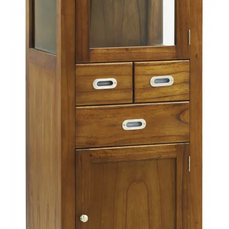 VITRINA FLASH 3 CAJONES 2 PUERTAS 2 ESTANTES en madera mindi