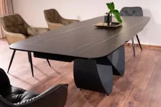 Mesa de comedor extensible porcelánico negro Infinity 2