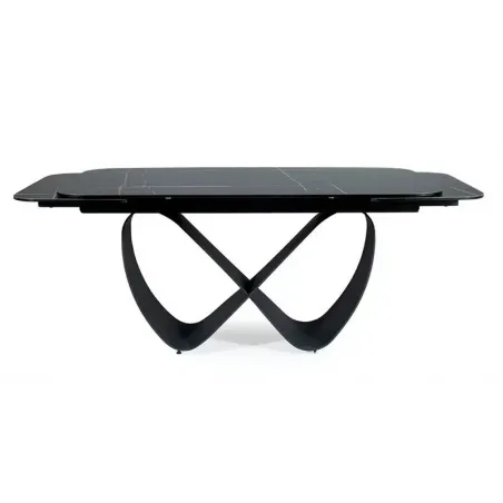Mesa de comedor extensible porcelánico negro Infinity