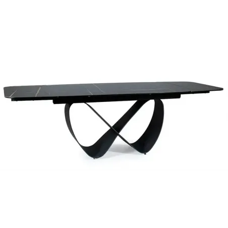 Mesa de comedor extensible porcelánico negro Infinity