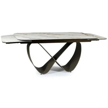 Mesa de comedor extensible porcelánico blanco Infinity