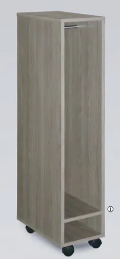 MUEBLE TV VERTICAL CON RUEDAS EN MELAMINA DE PRIMERA