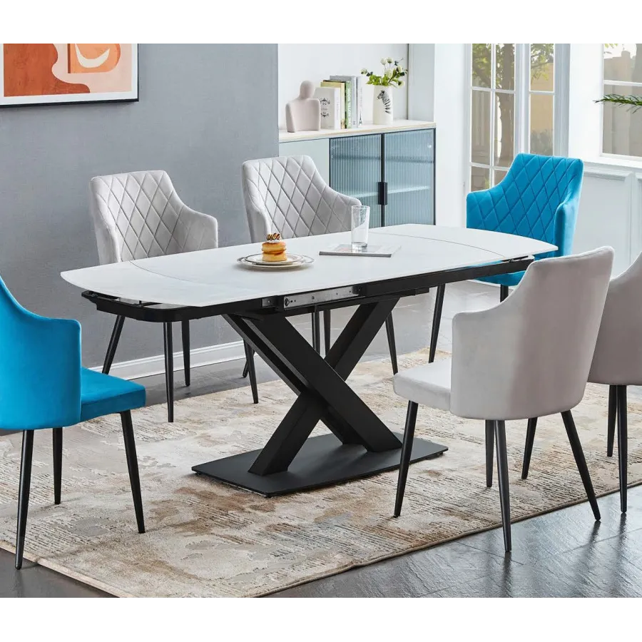 Mesa de comedor magna extensible porcelánica