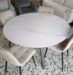 Mesa de comedor Linda redonda porcelánica