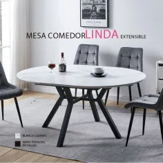 Mesa de comedor Linda redonda porcelánica 2