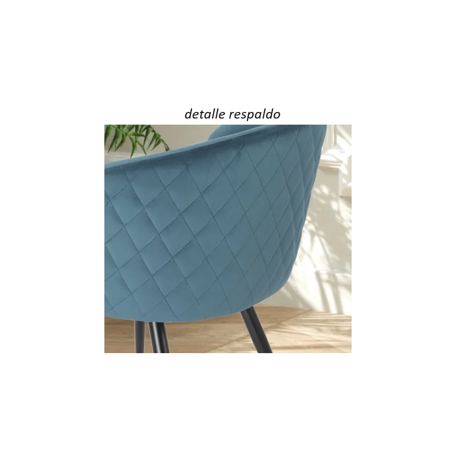 Silla tapizada metálica