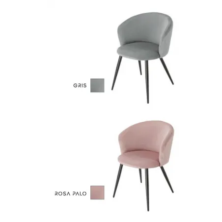 Silla tapizada metálica