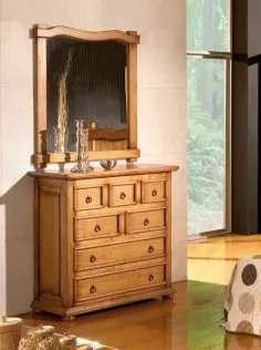 COMODA RUSTICA 4 CAJONES MADERA MACIZA