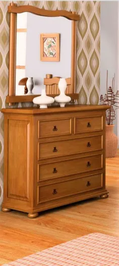 COMODA RUSTICA 4 CAJONES MADERA MACIZA 2