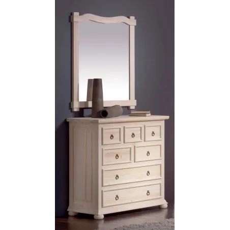 COMODA RUSTICA 4 CAJONES MADERA MACIZA