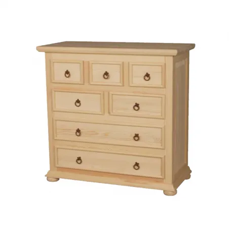 COMODA RUSTICA 4 CAJONES MADERA MACIZA