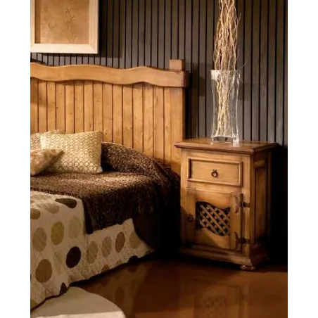 MESITA RUSTICA 1 CAJON 1 PUERTA MADERA MACIZA