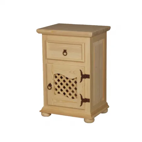 MESITA RUSTICA 1 CAJON 1 PUERTA MADERA MACIZA