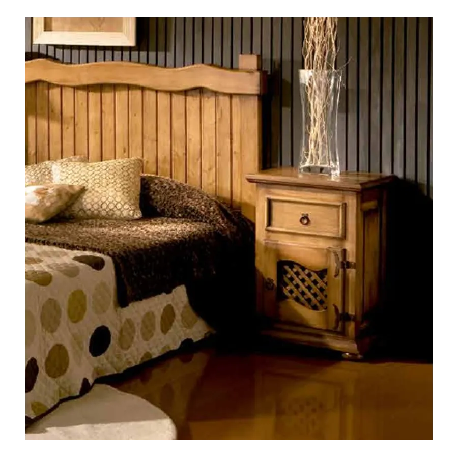 MESITA RUSTICA 1 CAJON 1 PUERTA MADERA MACIZA