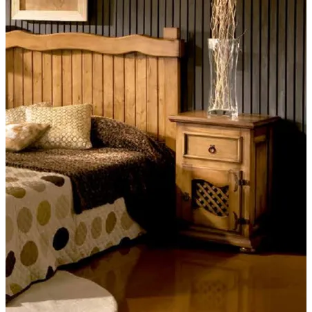 MESITA RUSTICA 1 CAJON 1 PUERTA MADERA MACIZA