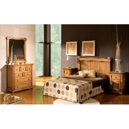 Dormitorio Mexicano 02 matrimonio MADERA MACIZA