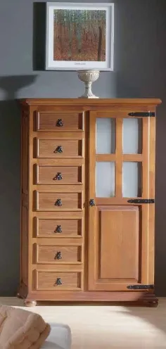 Vajillero en madera de estilo rústico